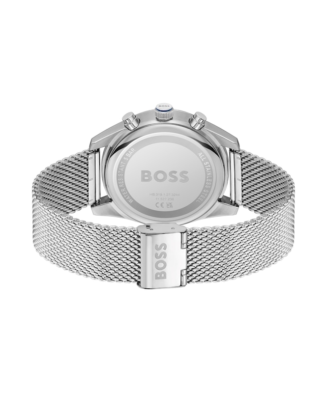 BOSS Skytraveller Stainless Steel Mesh Bracelet Watch