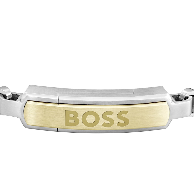 BOSS Devon Men's Stainless Steel 7.5 Inch Box Chain Bracelet