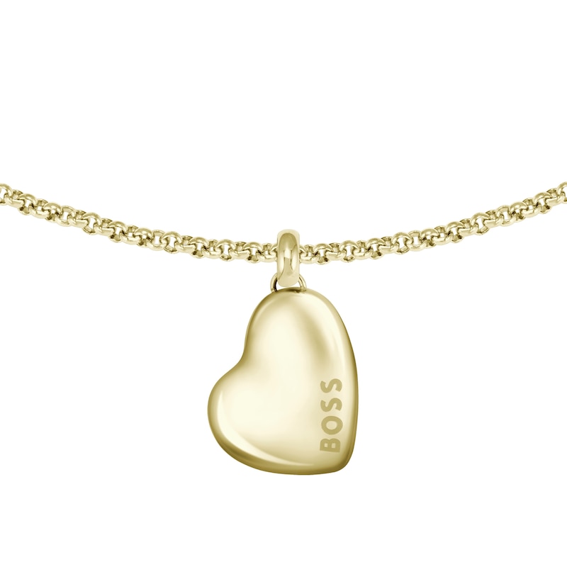 BOSS Honey Ladies' Gold-Tone 6.5 Inch Heart Shaped Bracelet