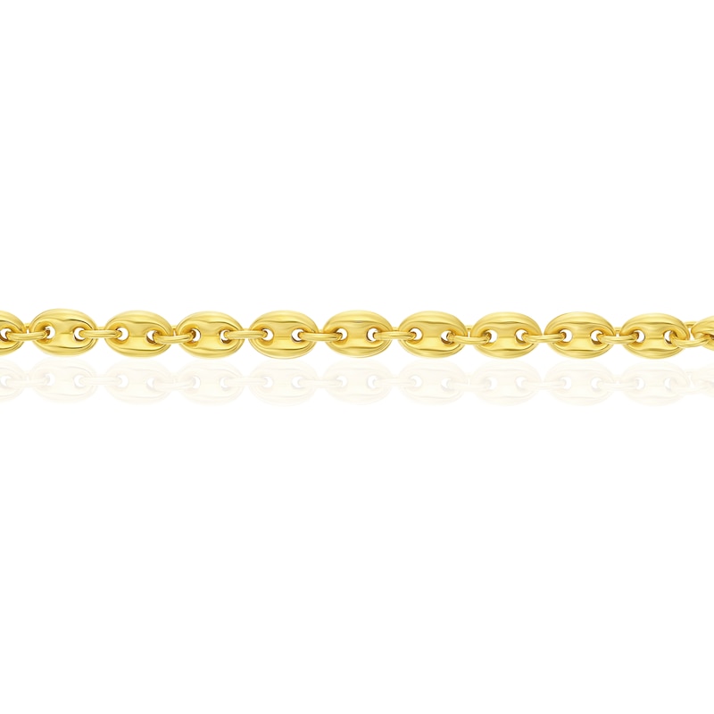 9ct Yellow Gold Puffed Anchor Chain Bracelet
