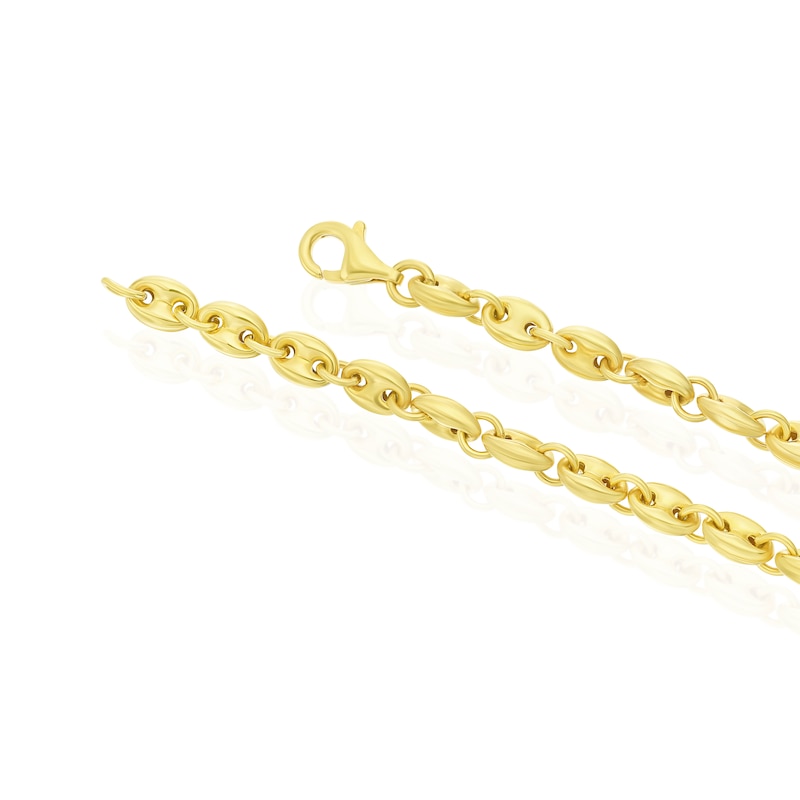 9ct Yellow Gold Puffed Anchor Chain Bracelet