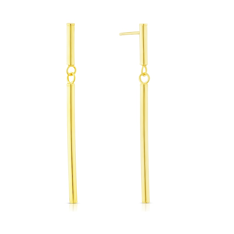 9ct Yellow Gold Bar Drop Earrings
