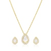 Thumbnail Image 0 of 9ct Yellow Gold CZ Pear Shaped Pendant & Earrings Jewellery Set