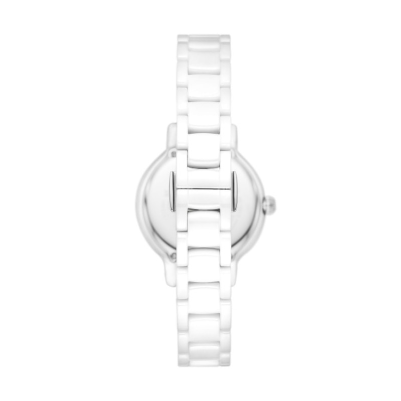 Emporio Armani Ladies' Silver Dial & Ceramic Bracelet Watch
