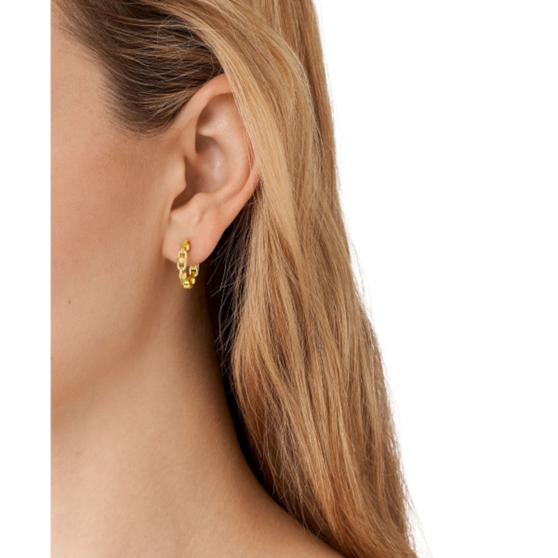 Michael Kors 14ct Gold Plated Sterling Silver Half Hoop Earrings