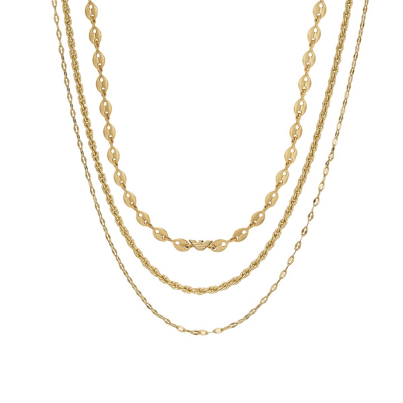 Emporio Armani Ladies' Gold-Tone Multi Strand Chain Necklace