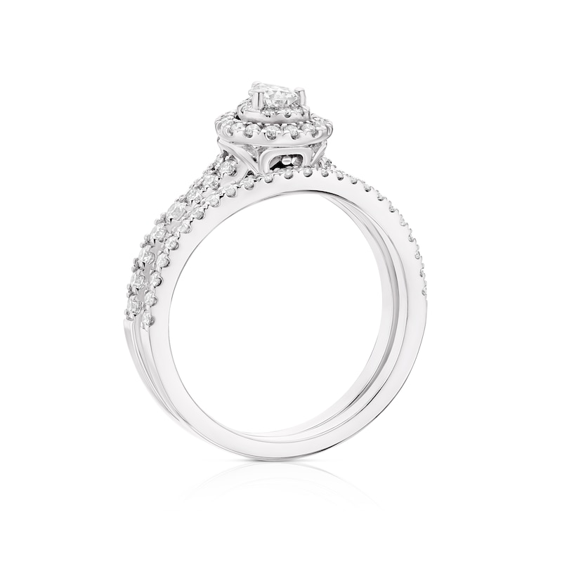 Vera Wang 18ct White Gold 0.70ct Diamond Pear Shaped Bridal Set