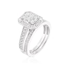 Thumbnail Image 1 of Vera Wang 18ct White Gold 0.70ct Diamond Emerald Shaped Bridal Set
