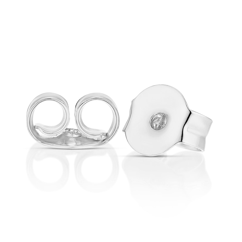 9ct White Gold Diamond Interlink Twist Stud Earrings