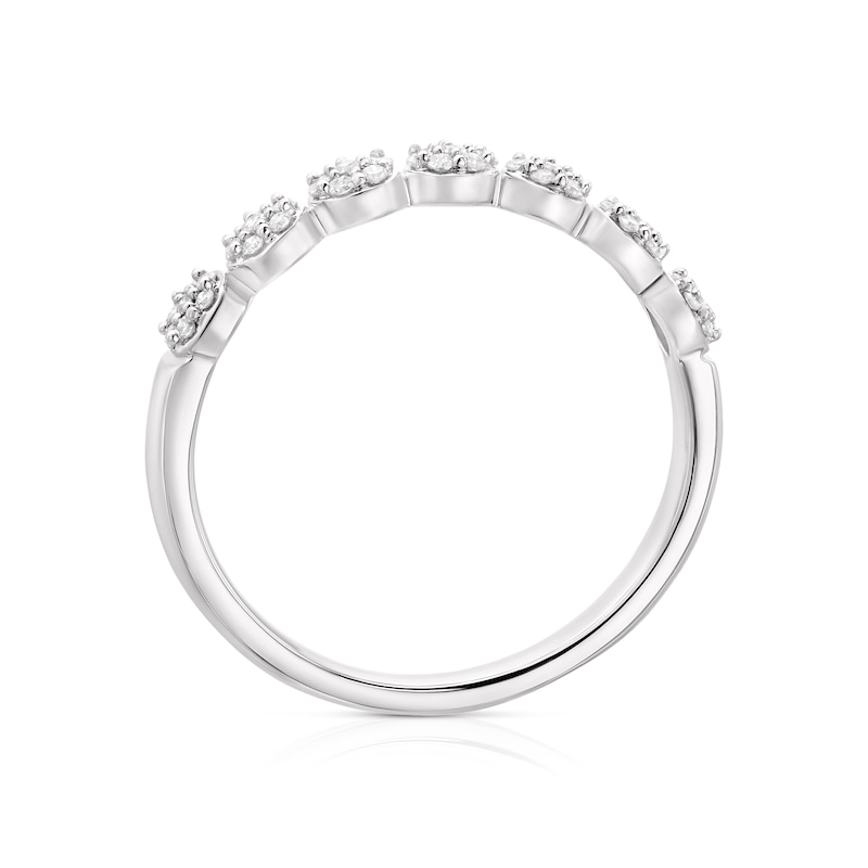 Sterling Silver 0.15ct Diamond Round Cluster Eternity Ring