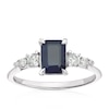 Thumbnail Image 0 of 9ct White Gold Blue Sapphire & 0.20ct Diamond Solitaire Ring