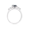 Thumbnail Image 2 of 9ct White Gold Blue Sapphire & 0.20ct Diamond Solitaire Ring