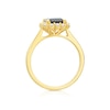 Thumbnail Image 2 of 9ct Yellow Gold Blue Sapphire & 0.25ct Diamond Halo Ring