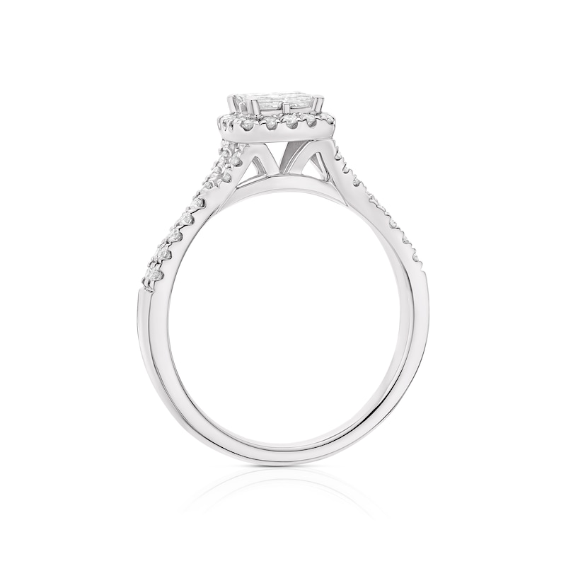 14ct White Gold 0.50ct Diamond Cushion Shaped Cluster Ring