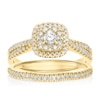 Thumbnail Image 0 of 9ct Yellow Gold 0.50ct Diamond Cushion Shaped Twist Bridal Set