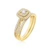 Thumbnail Image 1 of 9ct Yellow Gold 0.50ct Diamond Cushion Shaped Twist Bridal Set