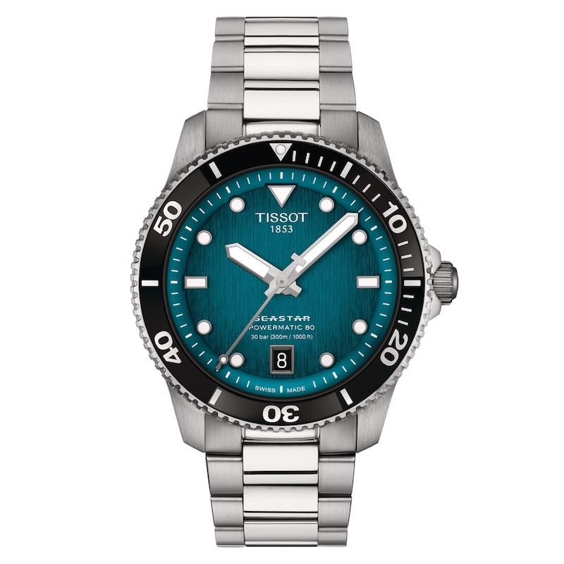Tissot Seastar 1000 Men's Teal Blue Dial & Stainless Steel Bracelet Watch