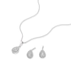 Thumbnail Image 1 of 9ct White Gold 0.30ct Diamond Total Cluster Stud Earring & Pendant Set