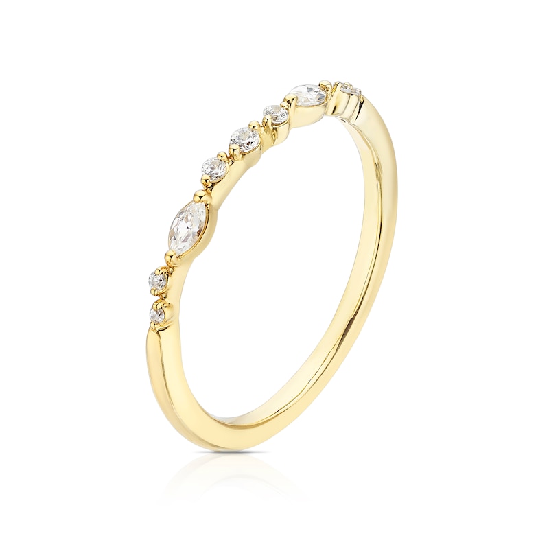 9ct Yellow Gold 0.12ct Diamond Total Eternity Ring