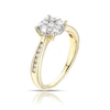 Thumbnail Image 1 of 9ct Yellow Gold 0.50ct  Diamond Cluster Ring
