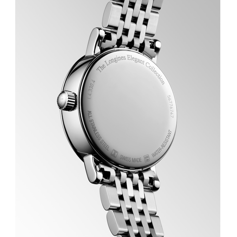 Longines Elegant Ladies' Diamond & Moonphase Stainless Steel Watch