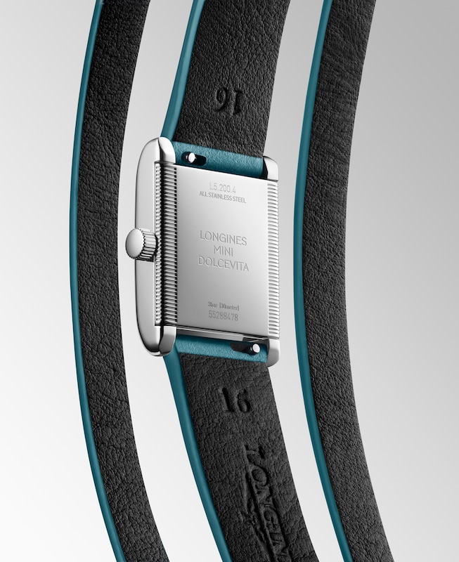 Longines Mini DolceVita Blue Leather Double Strap Watch