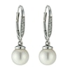 Thumbnail Image 0 of 9ct Gold Cultured Freshwater Pearl & Diamond Drop Earrings
