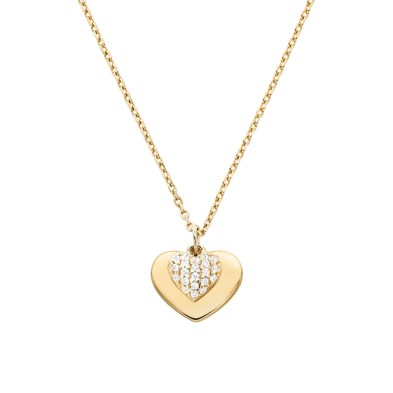 Michael Kors 14ct Gold Plated Silver Kors Love Heart Pendant